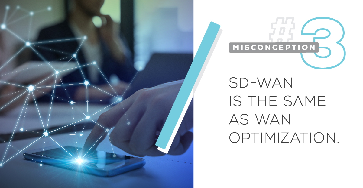 Misconception #3: SD-WAN is the same as WAN optimization.